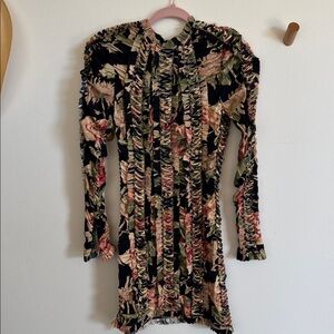 NWT! Zimmermann Espionage Lace Up Pencil Dress. Colour- black Peony